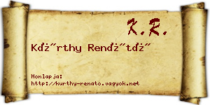 Kürthy Renátó névjegykártya