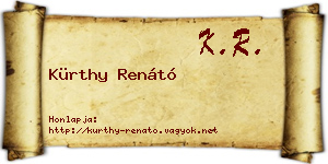 Kürthy Renátó névjegykártya